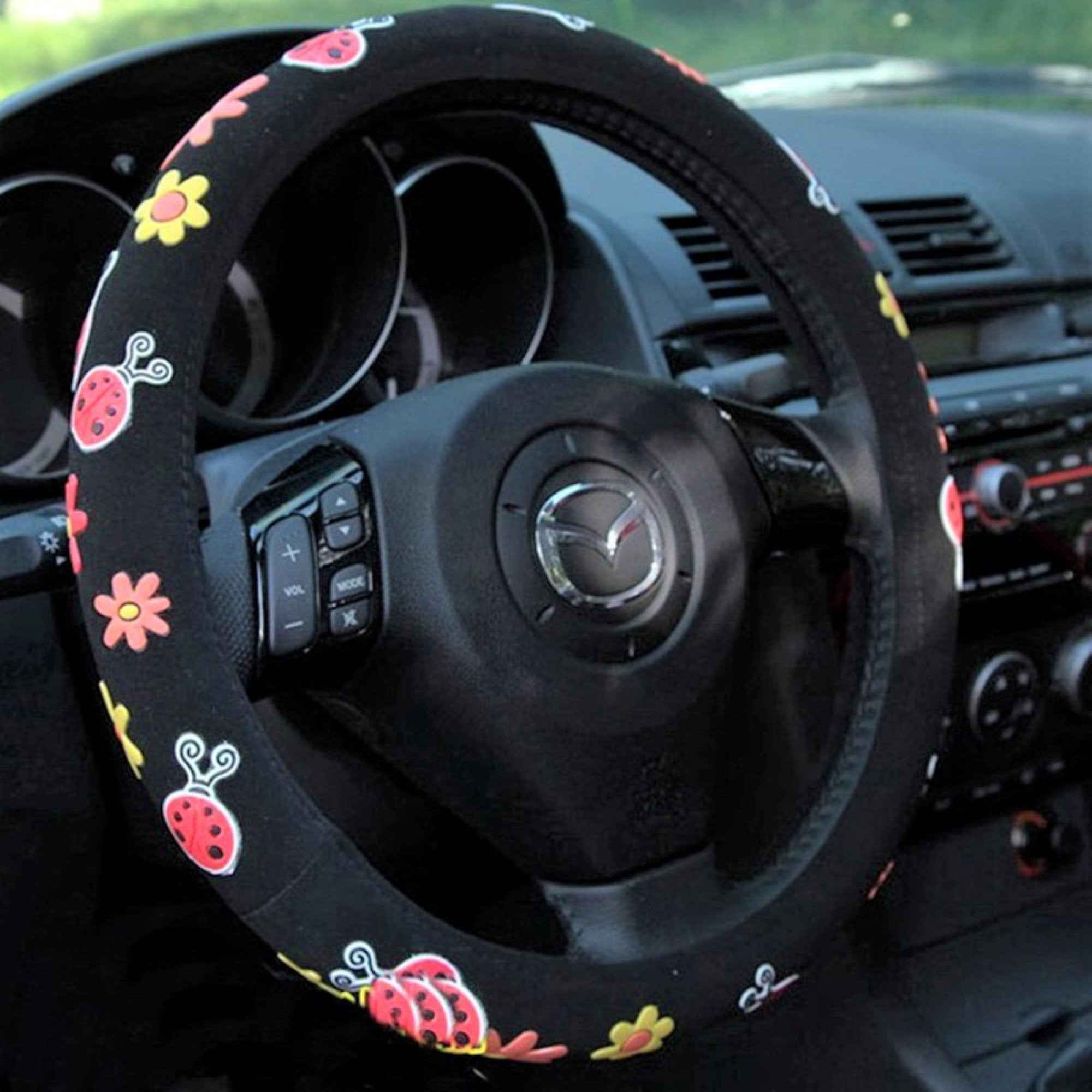 Cute Butterfly/Ladybug Patch Steering Wheel Cover