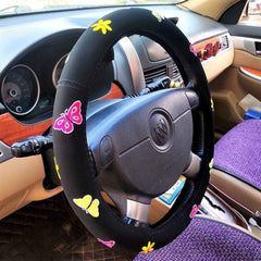 Cute Butterfly/Ladybug Patch Steering Wheel Cover