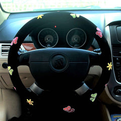 Cute Butterfly/Ladybug Patch Steering Wheel Cover
