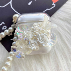 Decoden AirPods Case with Lanyard Roses & Pearls