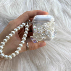 Decoden AirPods Case with Lanyard Roses & Pearls