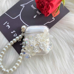 Decoden AirPods Case with Lanyard Roses & Pearls