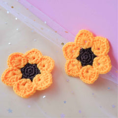 Set of 2 Crochet Sunflower Car Drink Coasters
