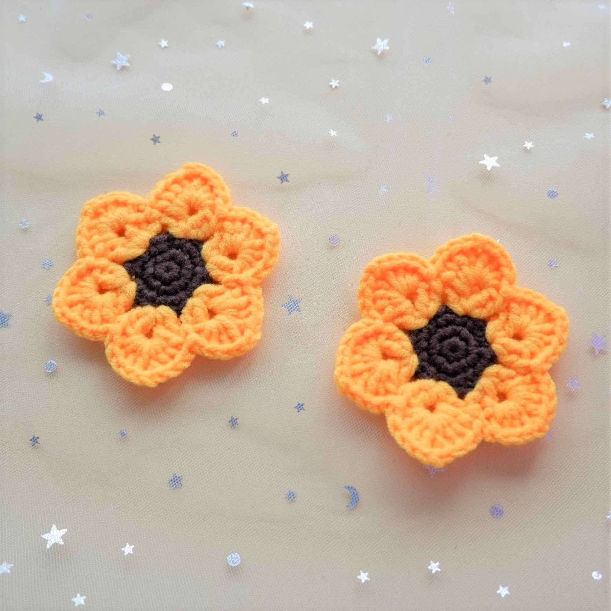 Set of 2 Crochet Sunflower Car Drink Coasters