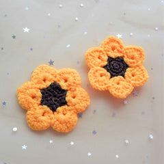 Set of 2 Crochet Sunflower Car Drink Coasters