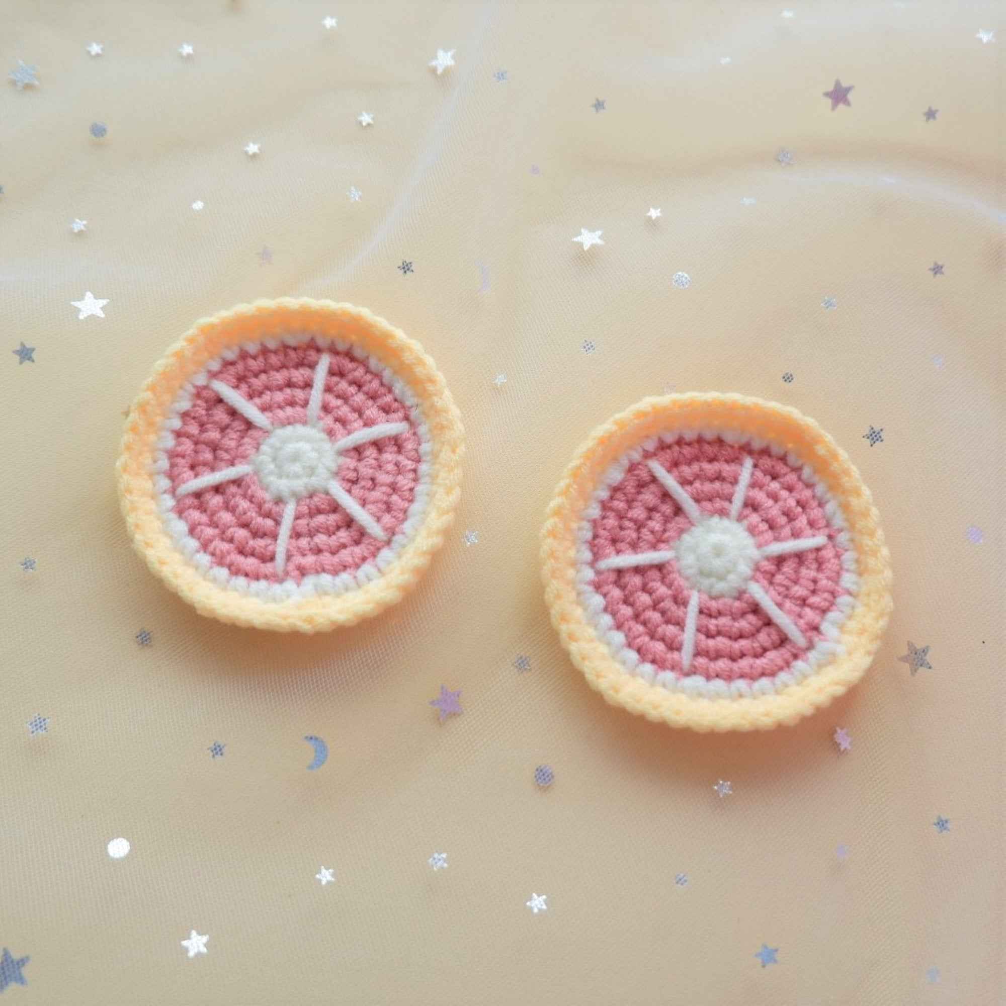 Set of 2 Crochet Fruit Car Drink Coasters