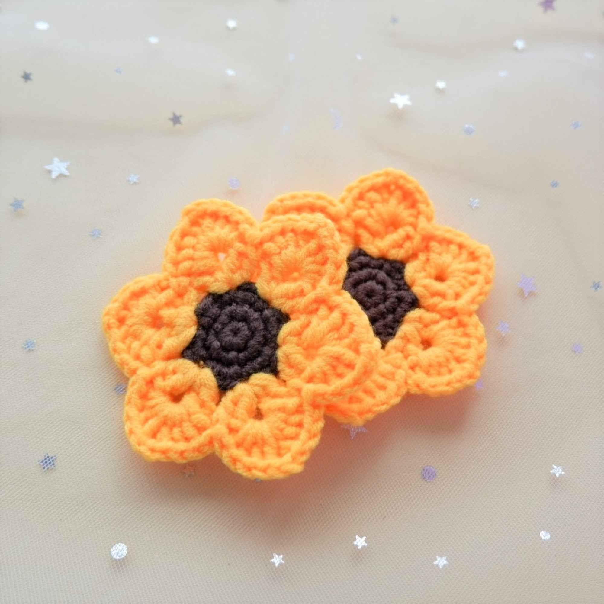 Set of 2 Crochet Sunflower Car Drink Coasters