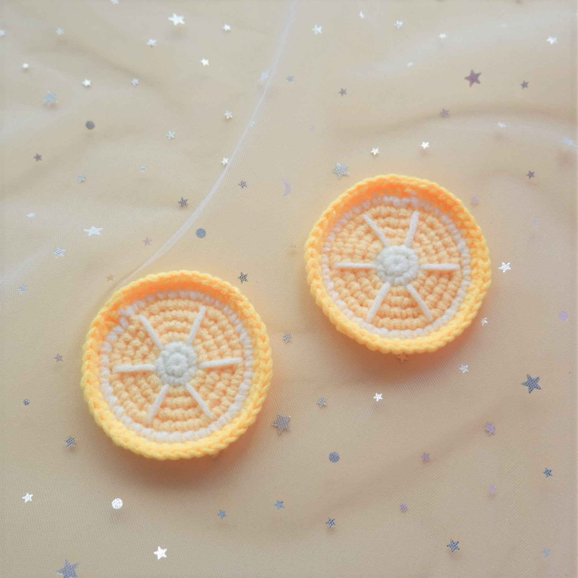 Set of 2 Crochet Fruit Car Drink Coasters