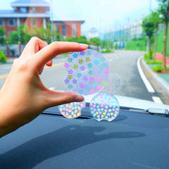 Set of 2 Glitter Car Drink Coasters Daisy & Sakura & Hearts