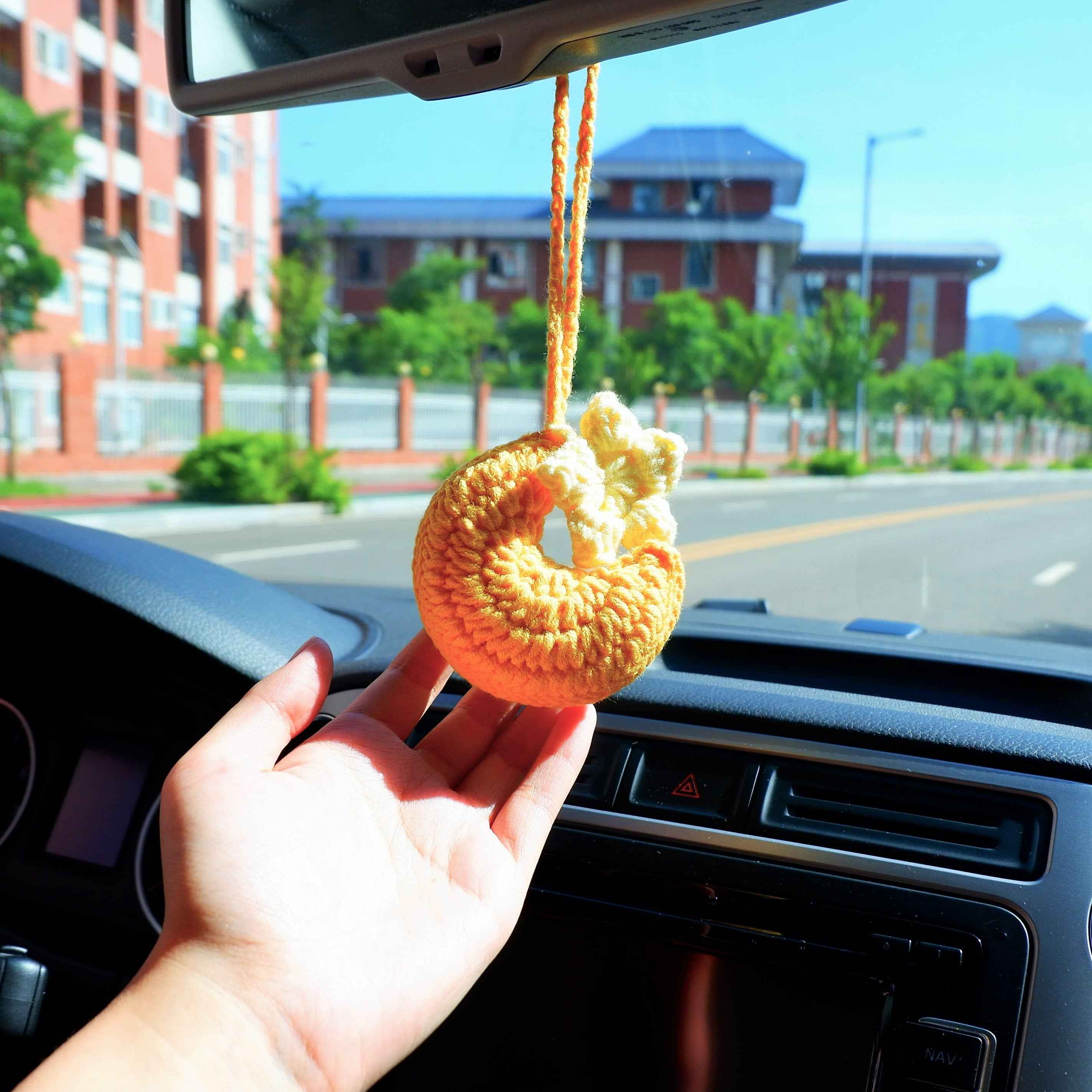 Crochet Crescent Moon Car Hanging Accessorie