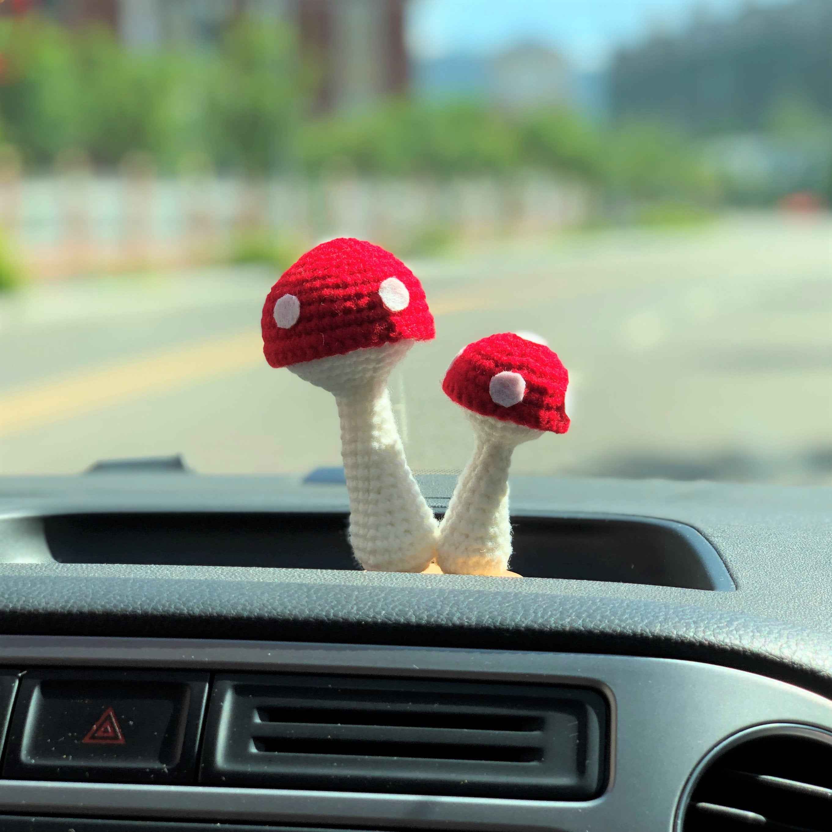 Crochet Car Dashboard Decor-Mushroom