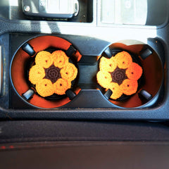 Set of 2 Crochet Sunflower Car Drink Coasters