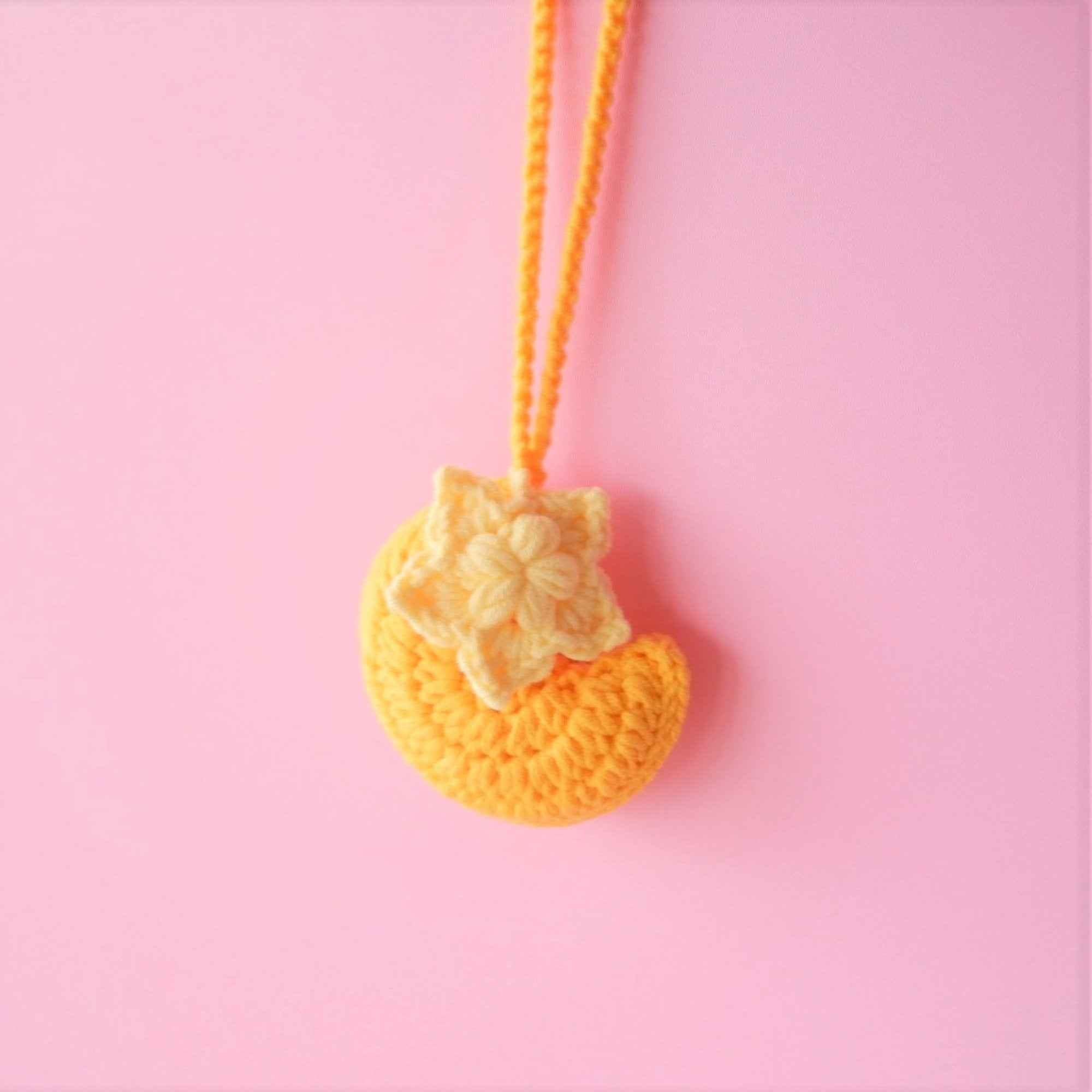 Crochet Crescent Moon Car Hanging Accessorie