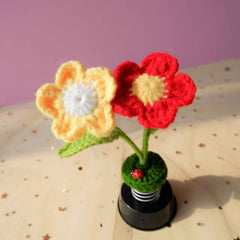 Crochet Car Dashboard Decor- Conjoined Little Flowers