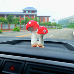 Crochet Car Dashboard Decor-Mushroom