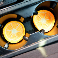 Set of 2 Crochet Fruit Car Drink Coasters
