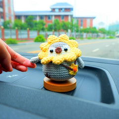 Car Dashboard Decor- Crochet Fat Penguin