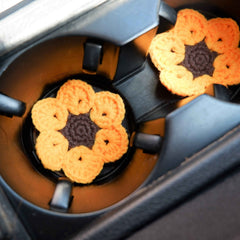 Set of 2 Crochet Sunflower Car Drink Coasters