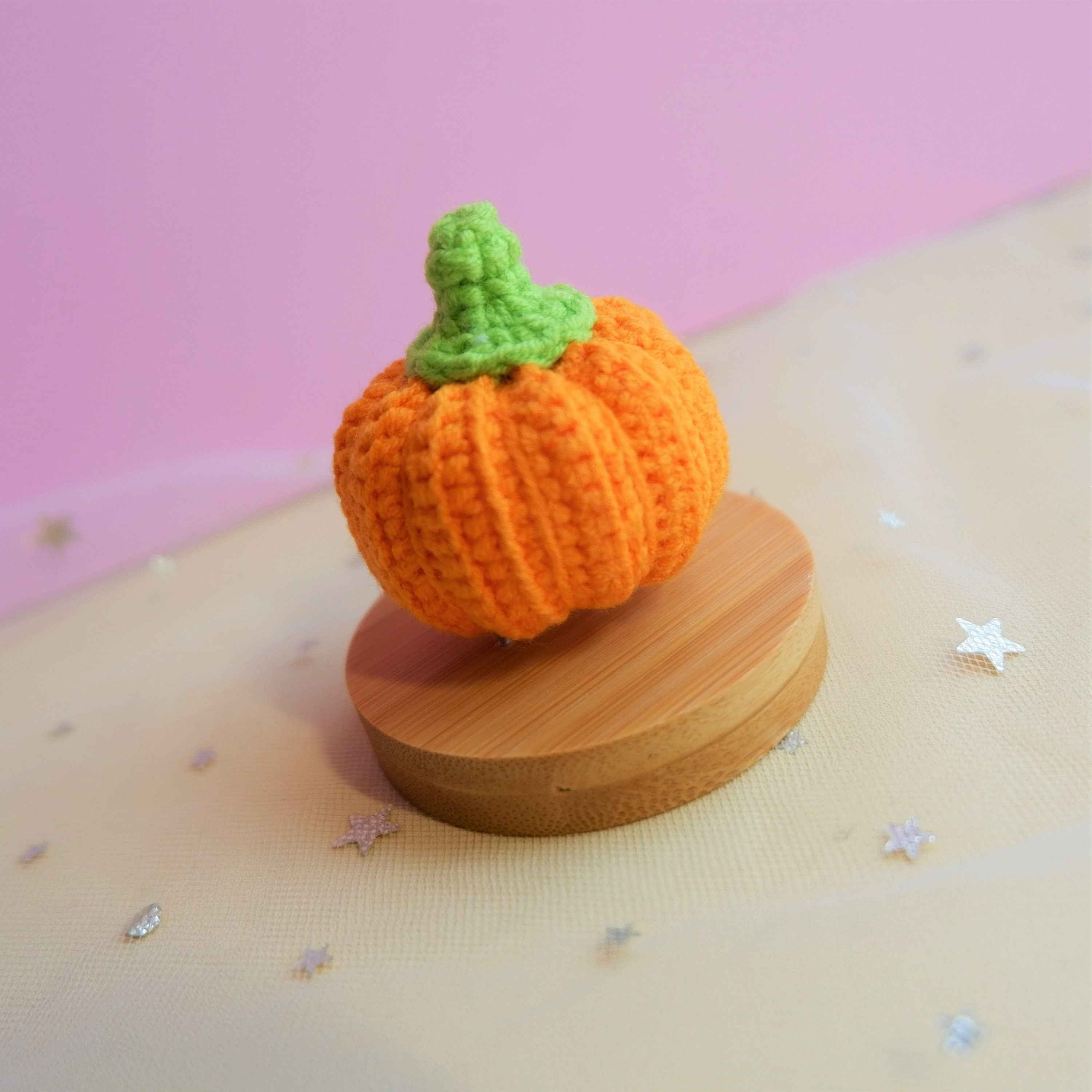 Crochet Car Dashboard Accessory- Mini Pumpkin