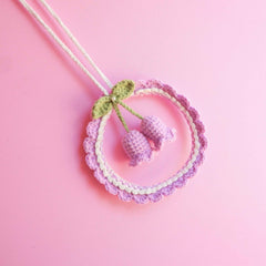 Crochet Car Mirror Hanging Accessories- Bell Orchid