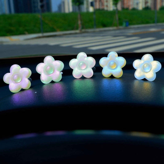 6Pcs Car Air Freshener Vent Clips- Laser Rainbow Daisy