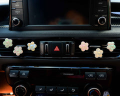 6Pcs Car Air Freshener Vent Clips- Laser Rainbow Daisy