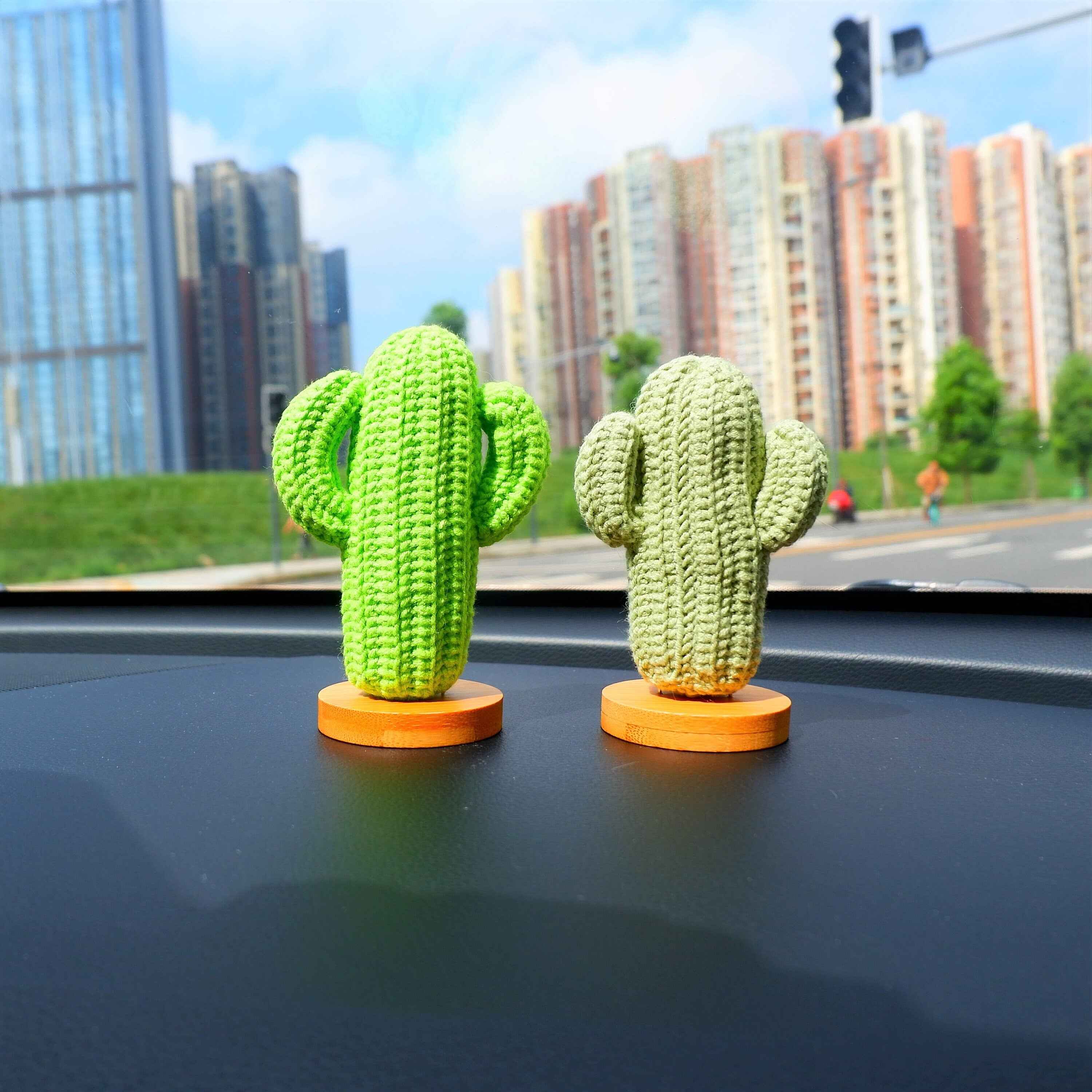 Crochet Car Dashboard Decor- Cactus