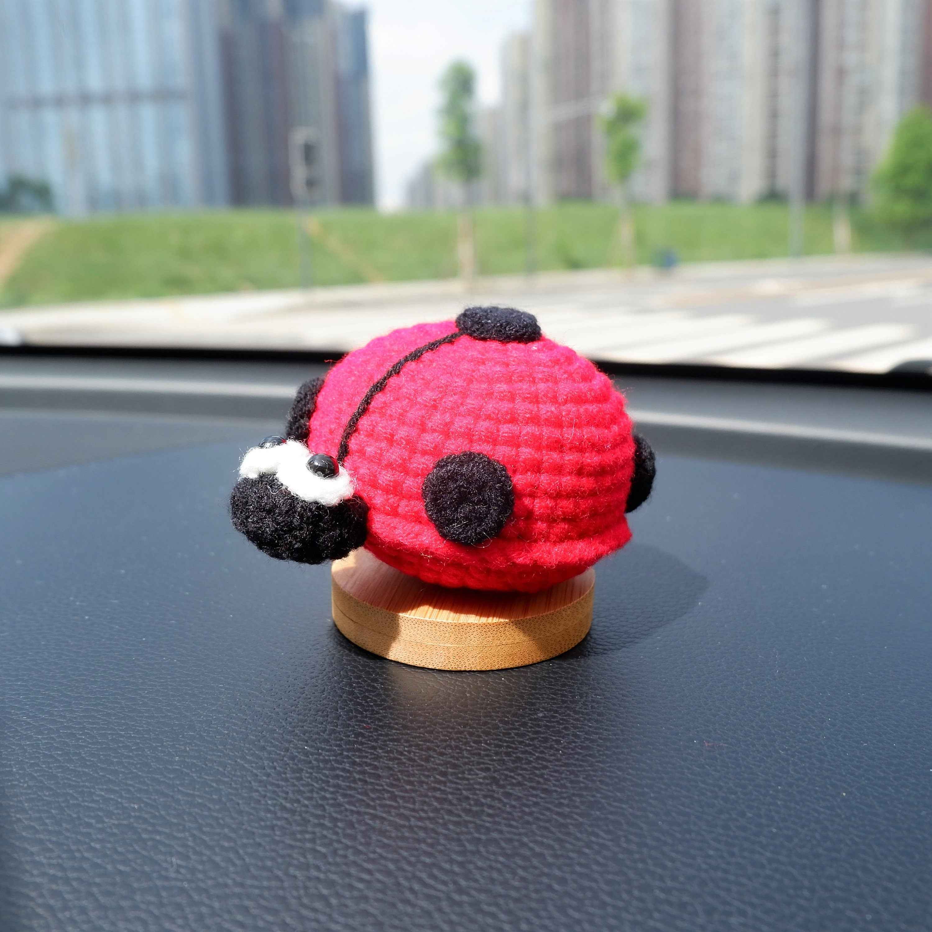 Crochet Car Dashboard Decor- Ladybug