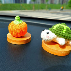 Crochet Car Dashboard Accessory- Mini Pumpkin
