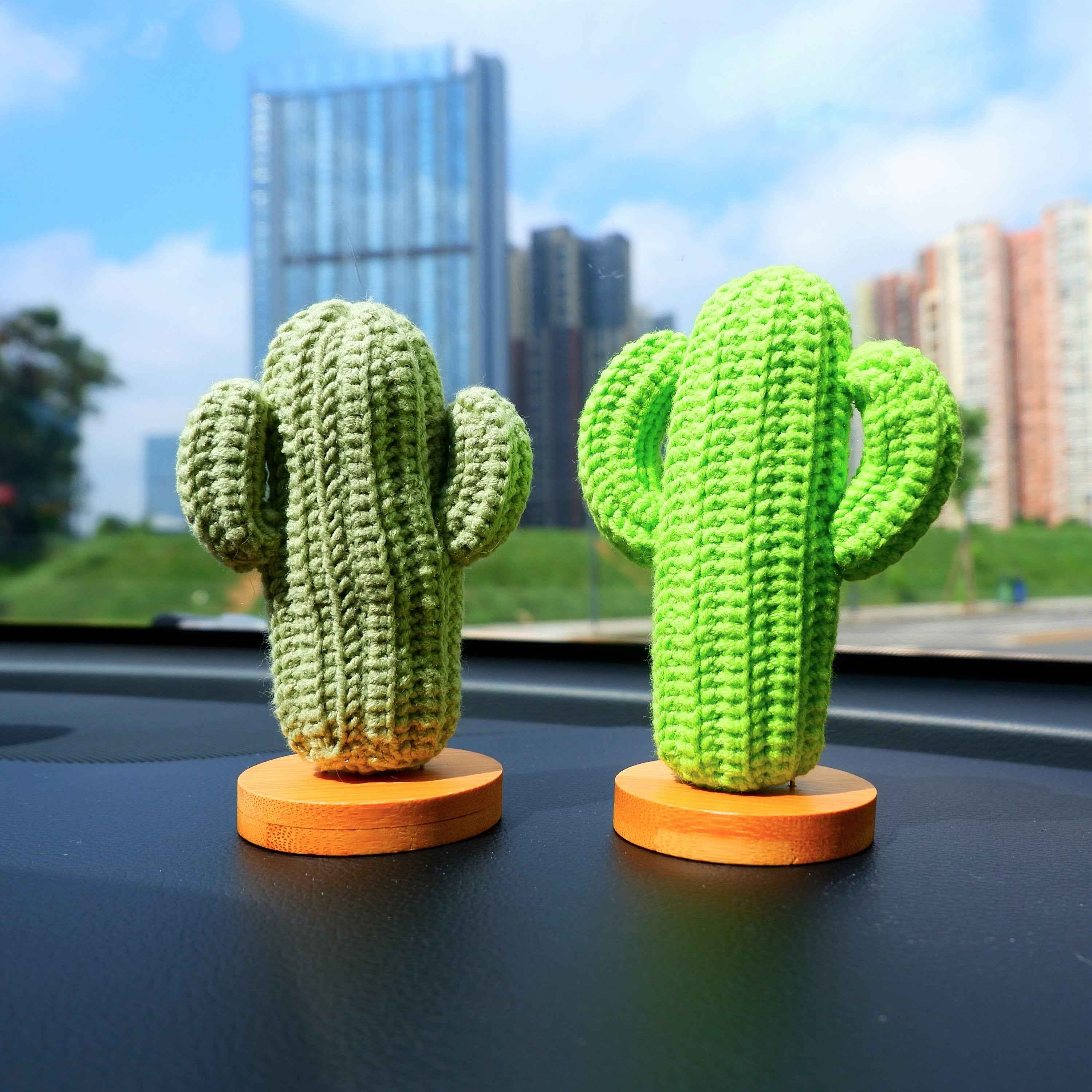 Crochet Car Dashboard Decor- Cactus