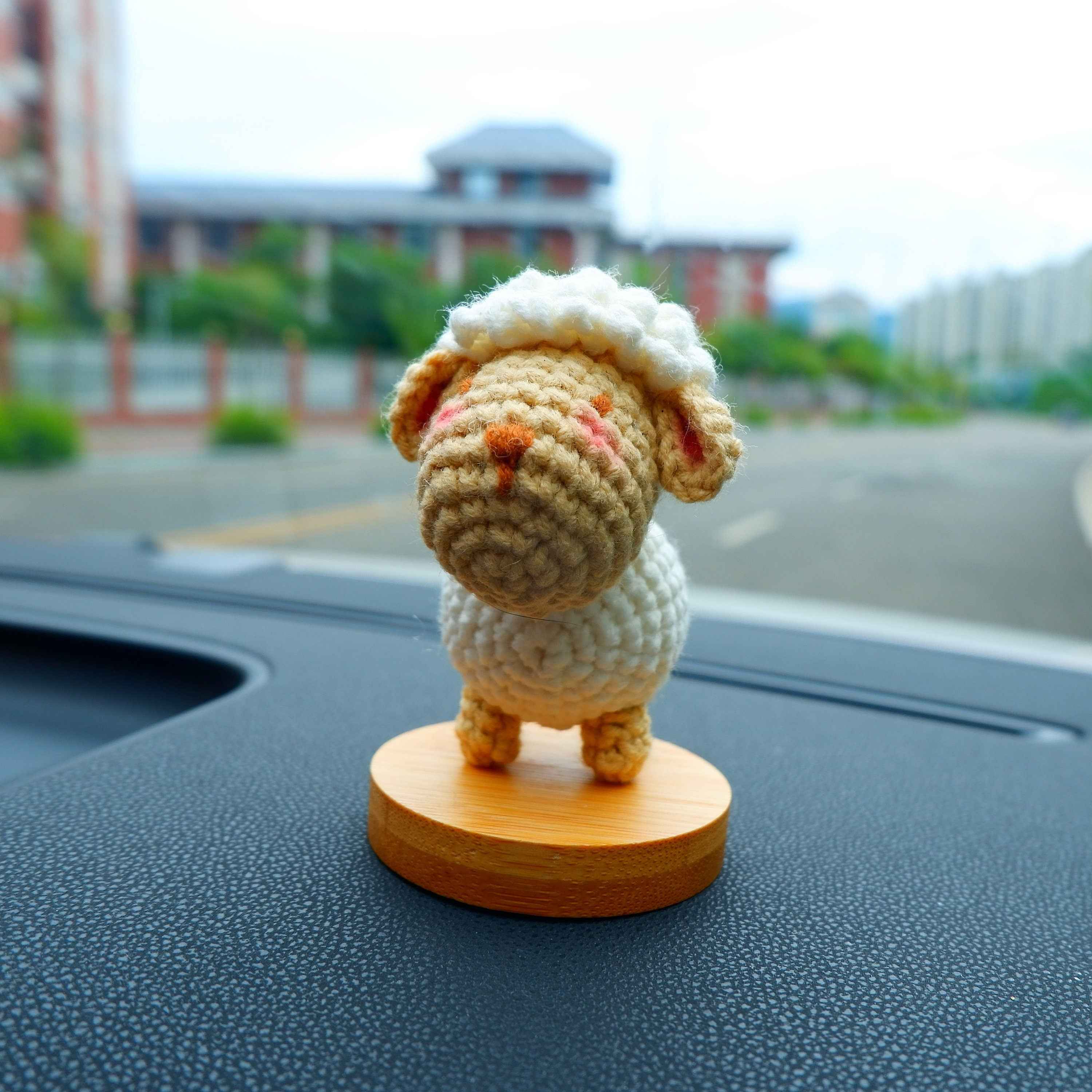 Crochet Car Dashboard Decor- Mini Sheep