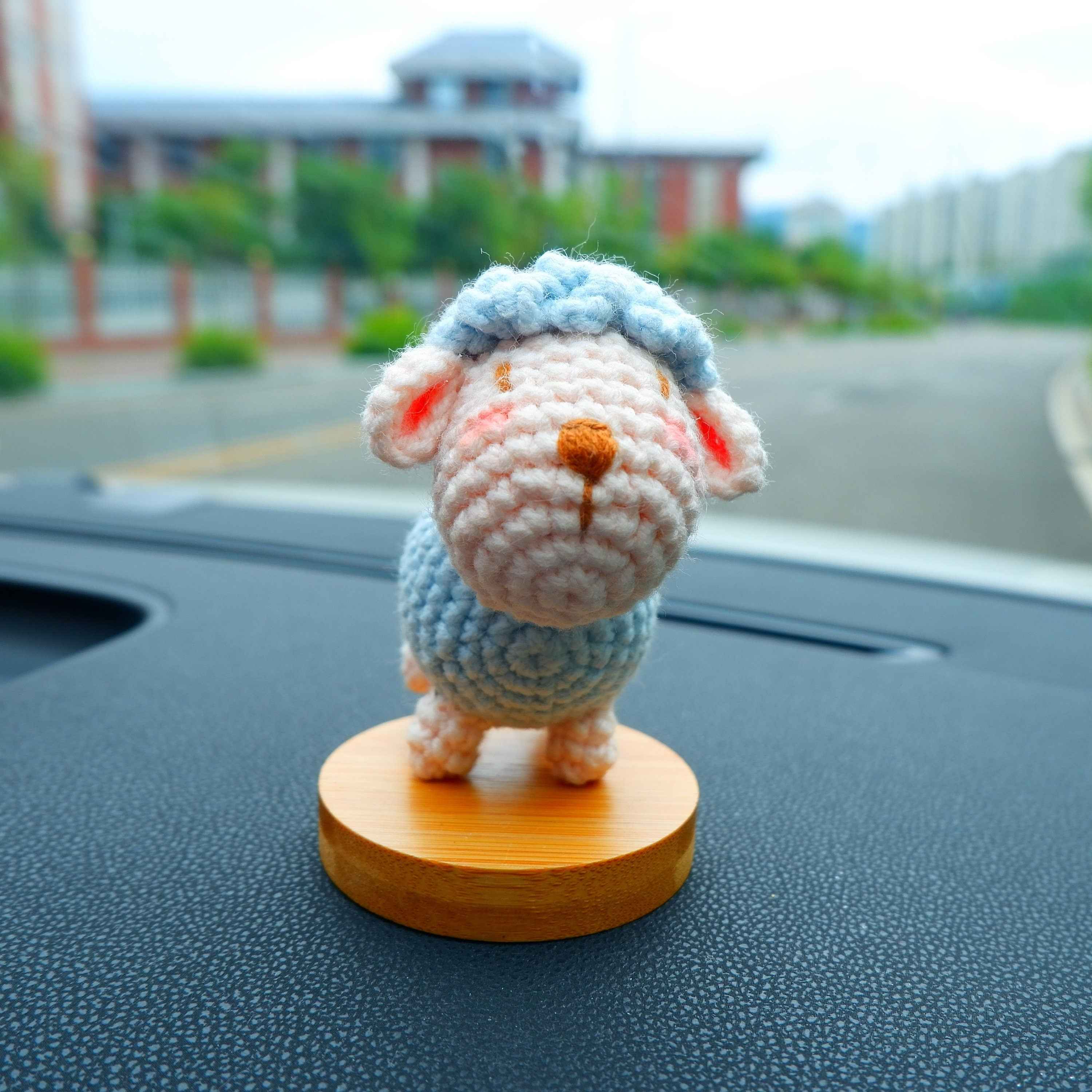 Crochet Car Dashboard Decor- Mini Sheep