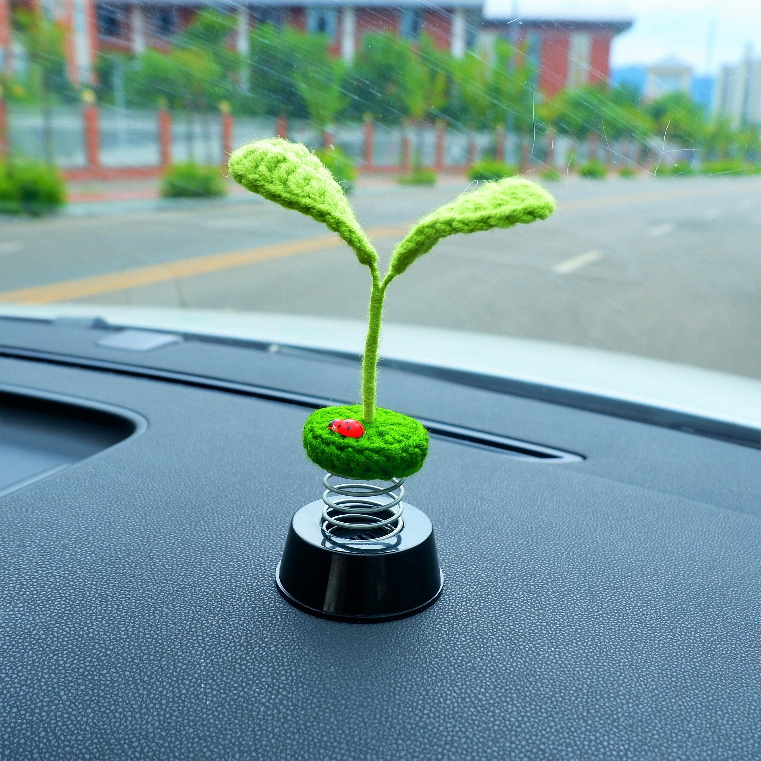 Crochet Plant Car Accessories, Mini Pine Tree Car Dashboard Decor