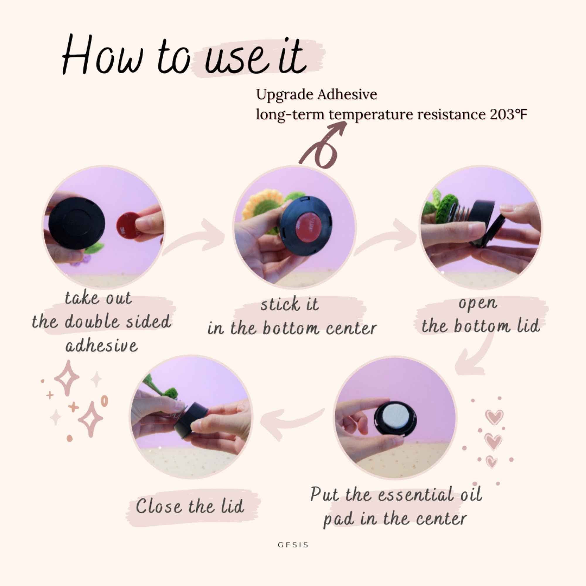 Crochet Car Dashboard Bobblehead Decor- Smiley Waffle Flower