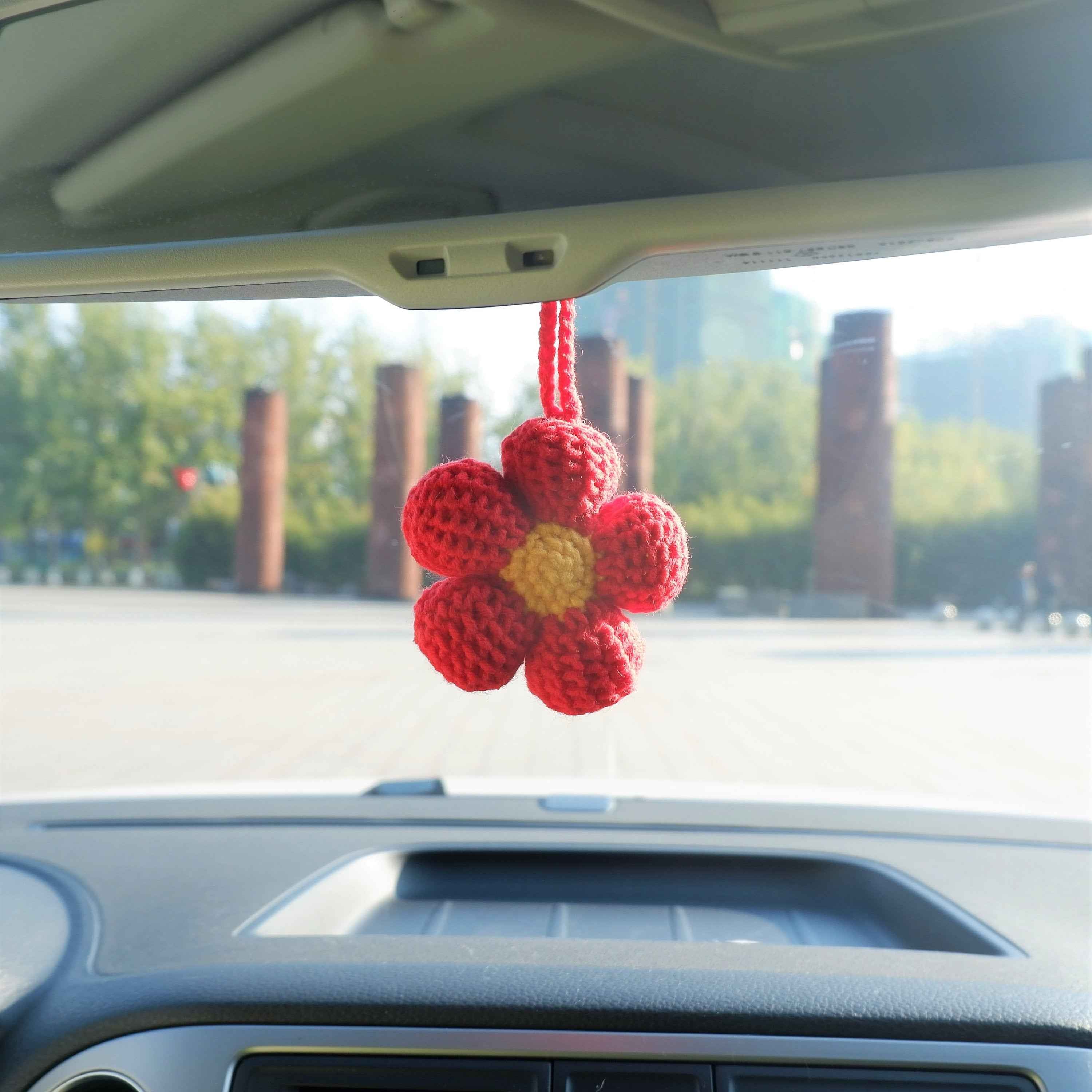 2Pcs Kawaii Car Hanging Accessories- Waffle Flower