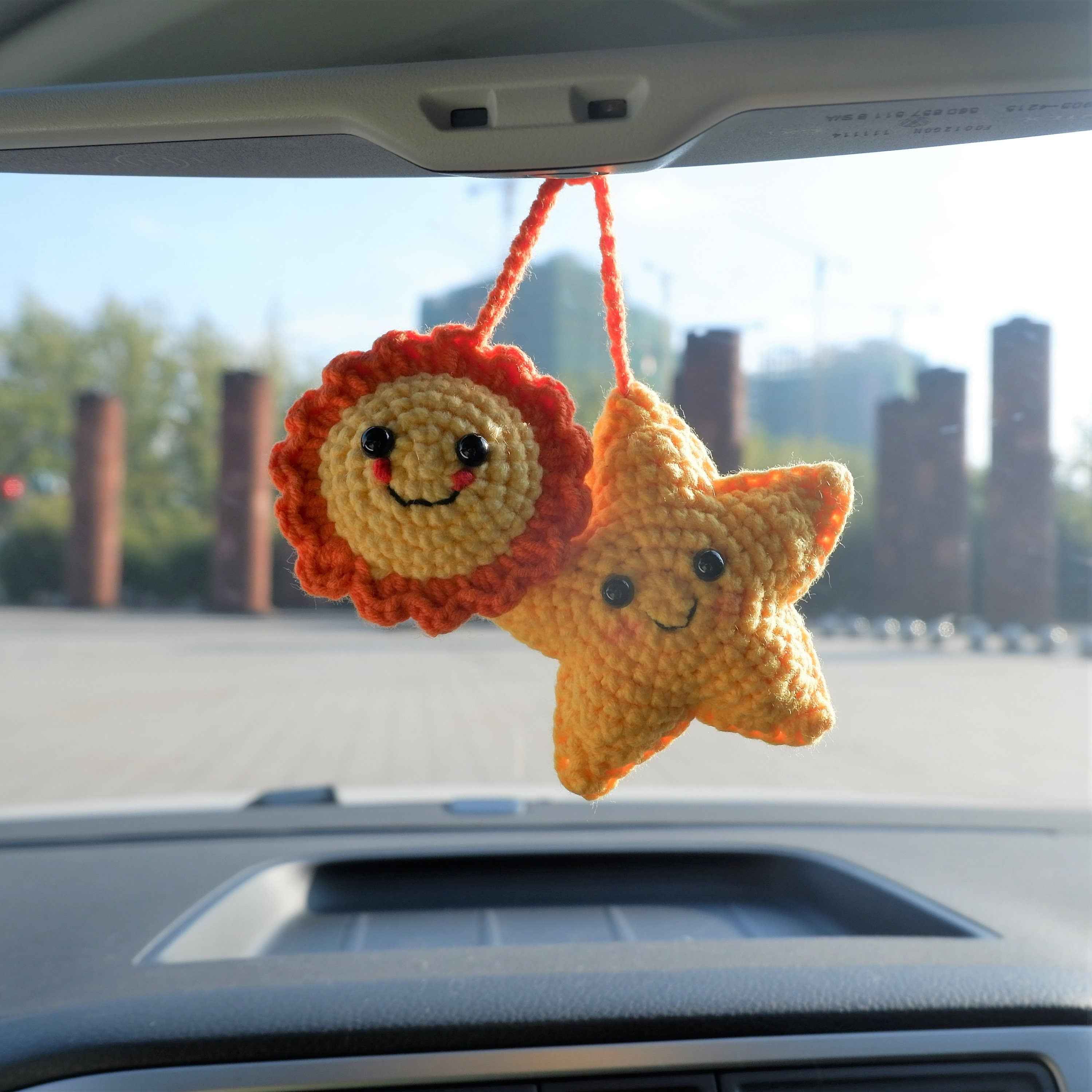 Crochet Car Hanging Accessories- Smiley Sun & Star