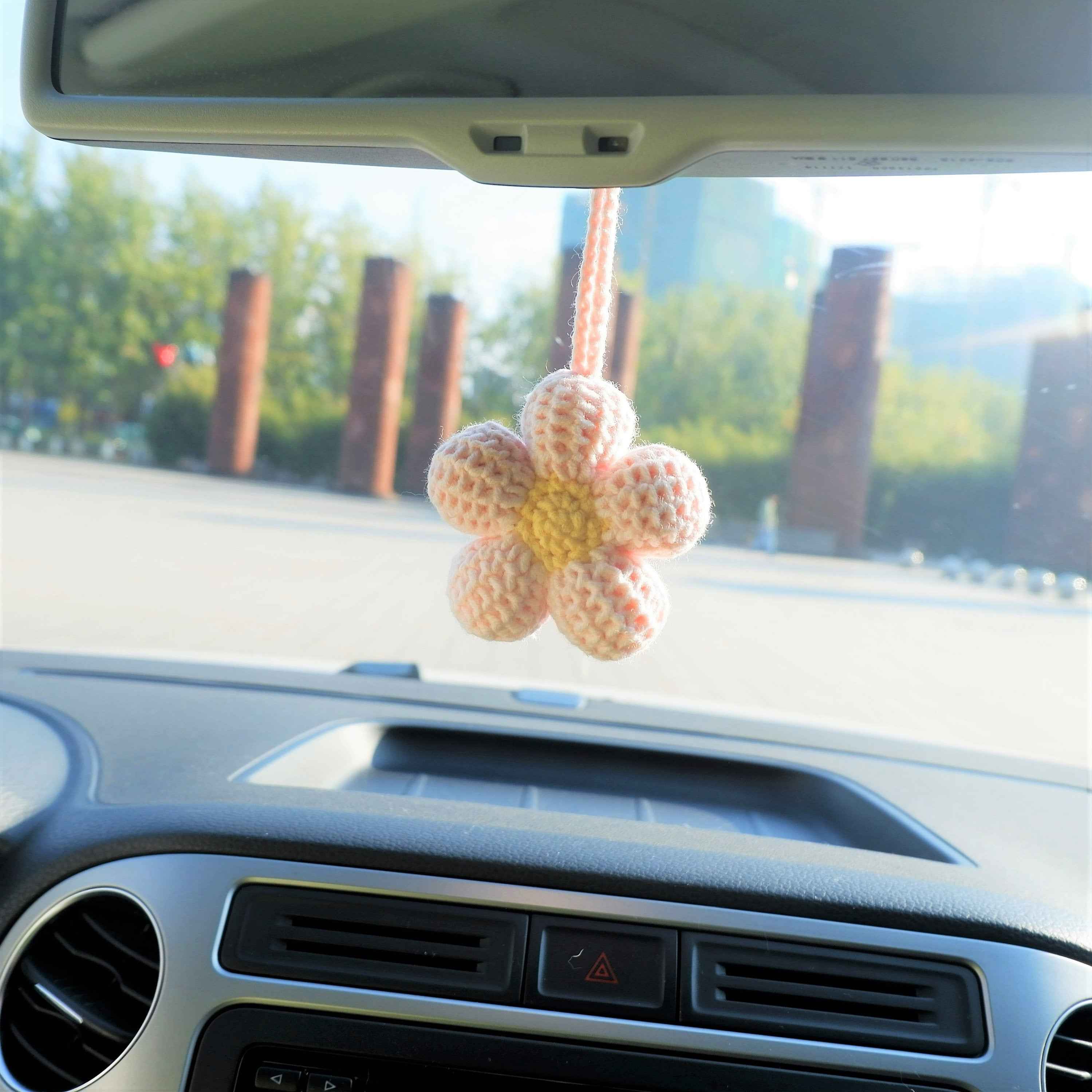2Pcs Kawaii Car Hanging Accessories- Waffle Flower