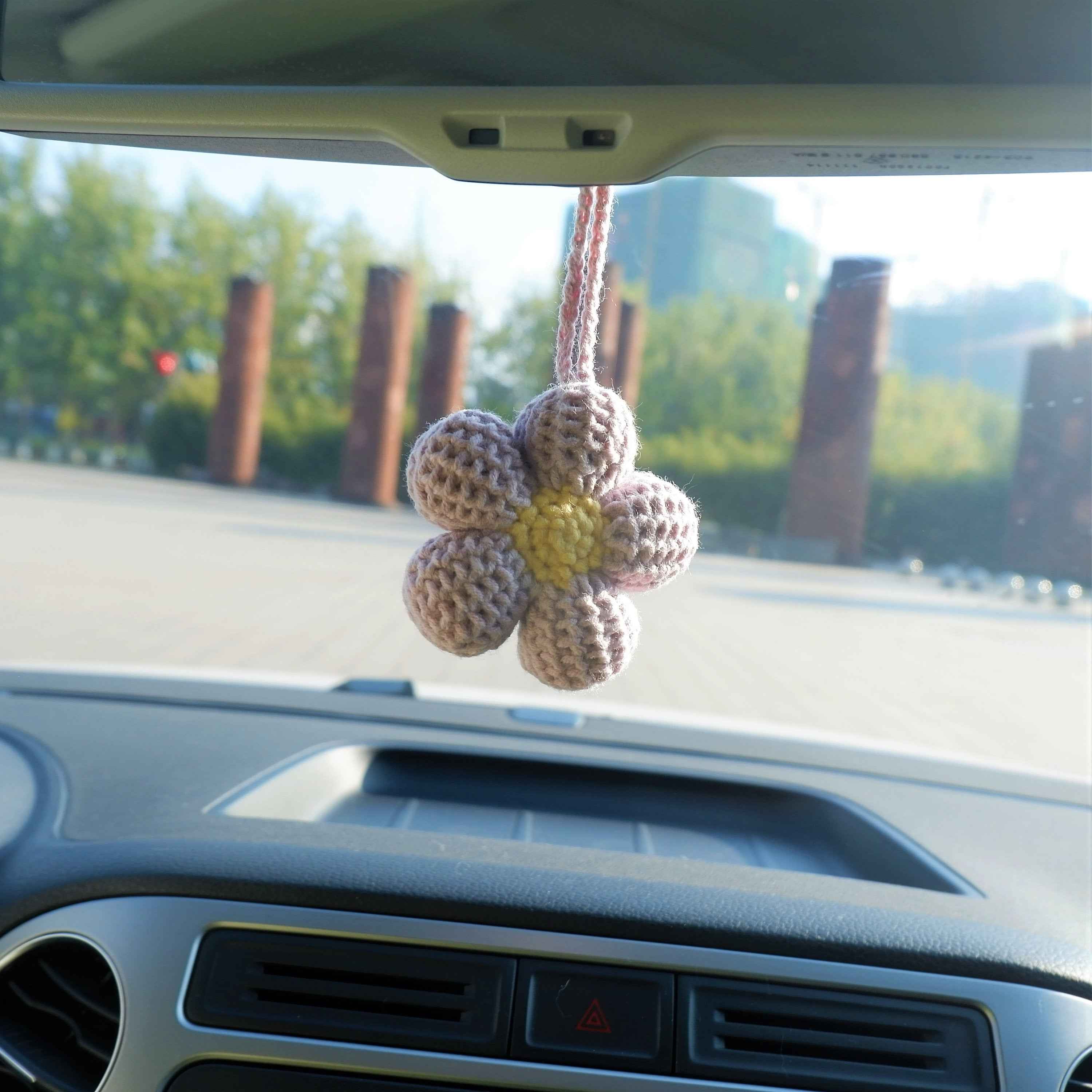 2Pcs Kawaii Car Hanging Accessories- Waffle Flower