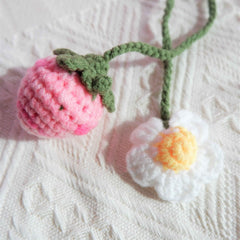 Car Hanging Accessories- Crochet Strawberry & Daisy