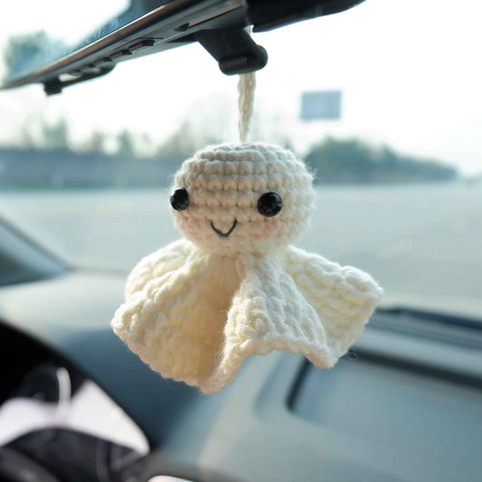 Car Mirror Hanging Accessory- Crochet Smiley Sunny Doll