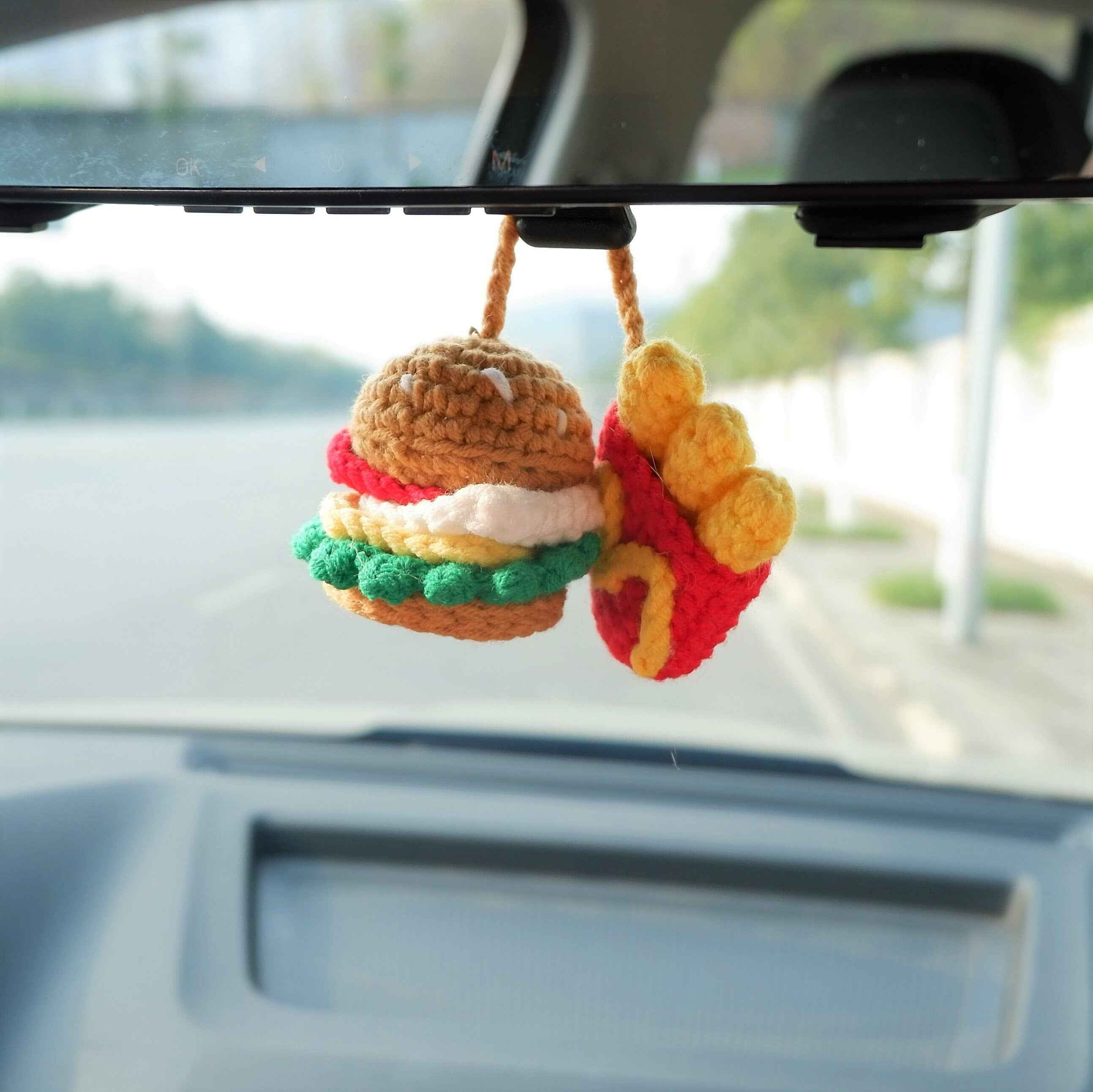 Car Hanging Accessory- Crochet Hamburger & Chips
