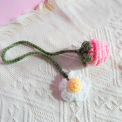 Car Hanging Accessories- Crochet Strawberry & Daisy