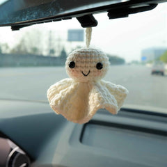 Car Mirror Hanging Accessory- Crochet Smiley Sunny Doll