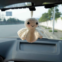 Car Mirror Hanging Accessory- Crochet Smiley Sunny Doll