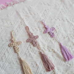 Car Mirror Accessories- Crochet Cross with Tassels