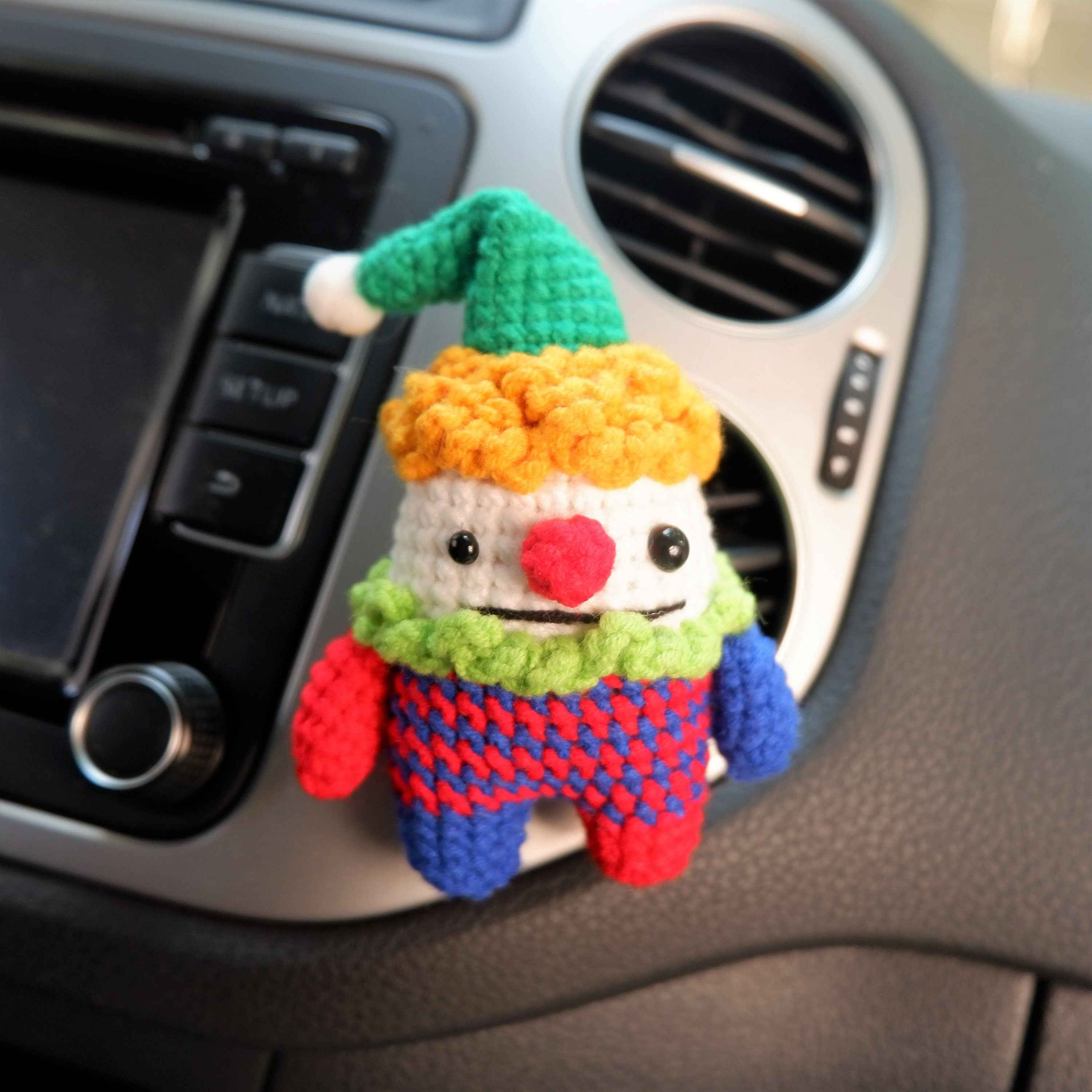 Car Vent Clips- Crochet Clown