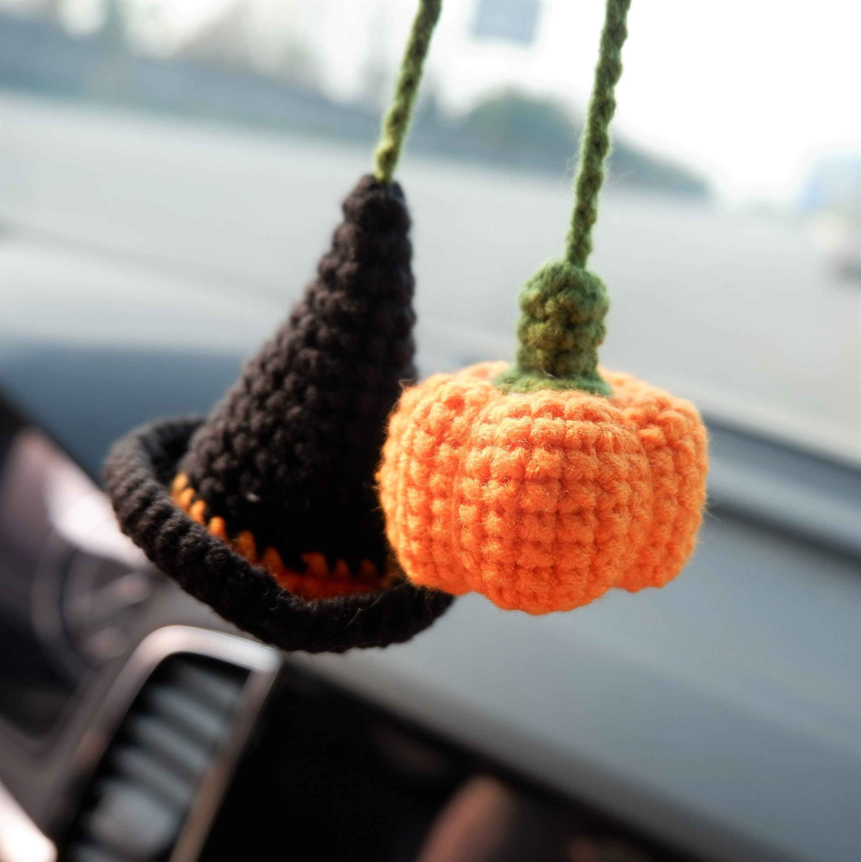Car Hanging Accessory- Wizard Hat & Pumpkin