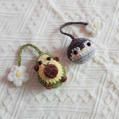 Car Mirror Hanging Accessories- Fluffy Penguin/Avocado & Daisy