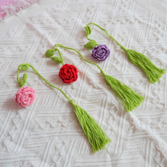 2Pcs Crochet Car Mirror Accessories- Roses