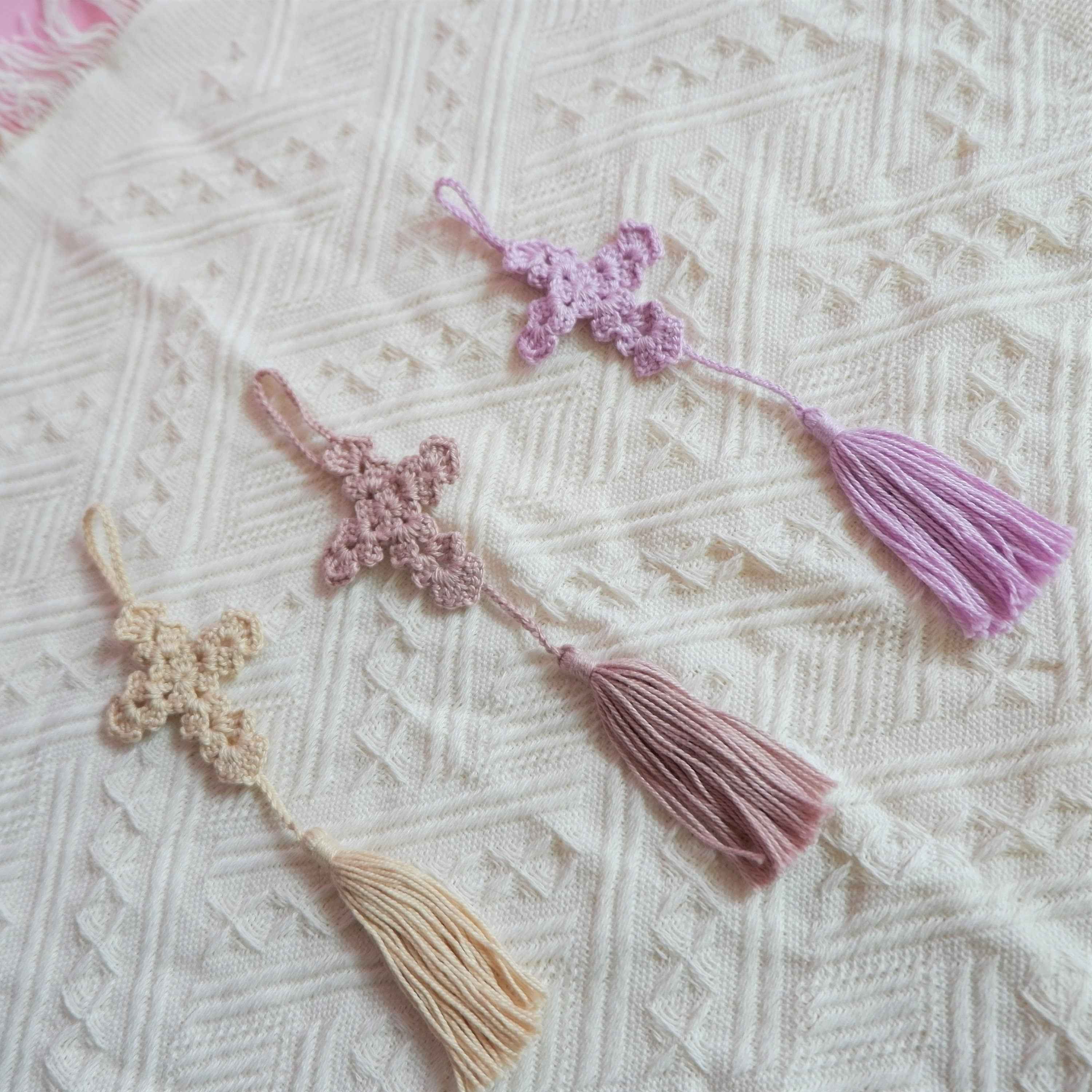 Car Mirror Accessories- Crochet Cross with Tassels